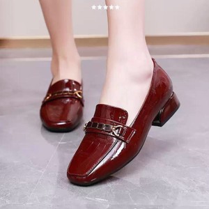 Sapato Mocassim Ortopédico em Couro |Salto e Bico Quadrado | Bárbara