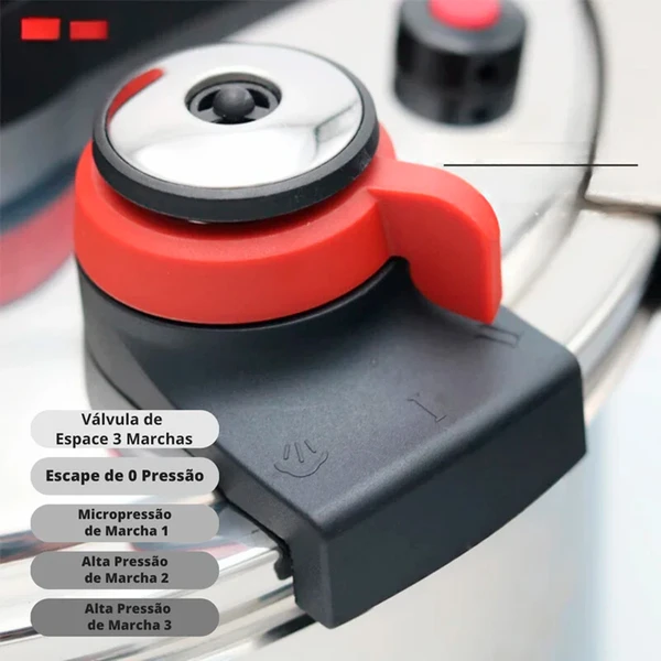 [Leve 2 Pague 1] Panela de Pressão TurboChef Aço Inoxidável - À Prova De Explosões + BRINDE: Kit Utensílios 4