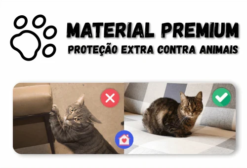 A nossa capa para sof&aacute; &eacute; confeccionada em material premium, ideal para prote&ccedil;&atilde;o extra contra animais de estima&ccedil;&atilde;o, como cachorro e gato.