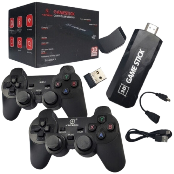 GameStick 10mil Jogos Retrô 2 Controles Sem Fio Console Original Portá