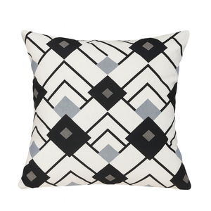 CAPA DE ALMOFADA JACQUARD 43 X 43 - LINHAS PTO/BCO