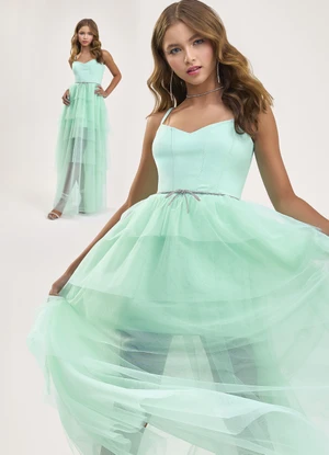 VESTIDO AGNES FESTA TULE BABADO TEEN BOBBYLULU B26438