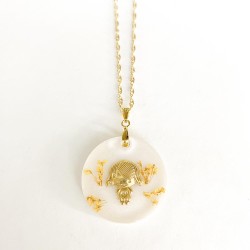 Colar Mãe de Menina Laranja - Peça Única