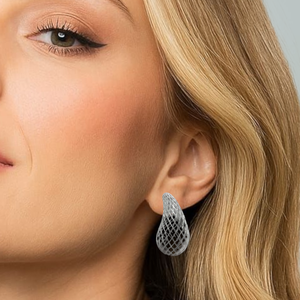 Trio de Brincos Gota Vazado Grande Prata