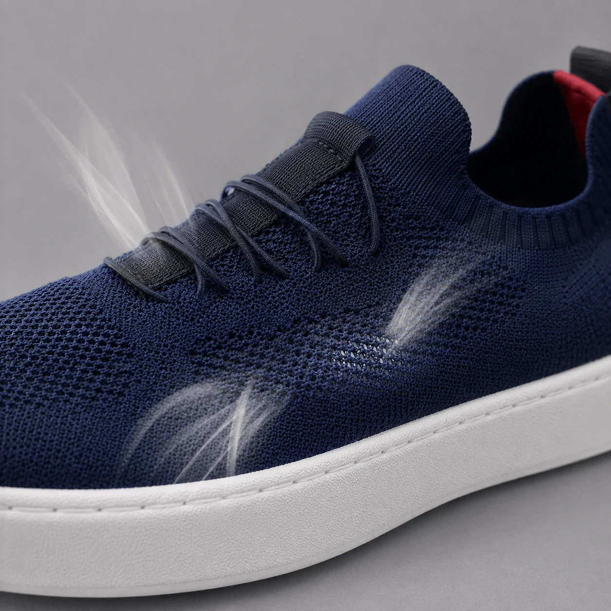 Detalhe do tecido knit respir&aacute;vel do t&ecirc;nis casual masculino Shore Knit Ferr