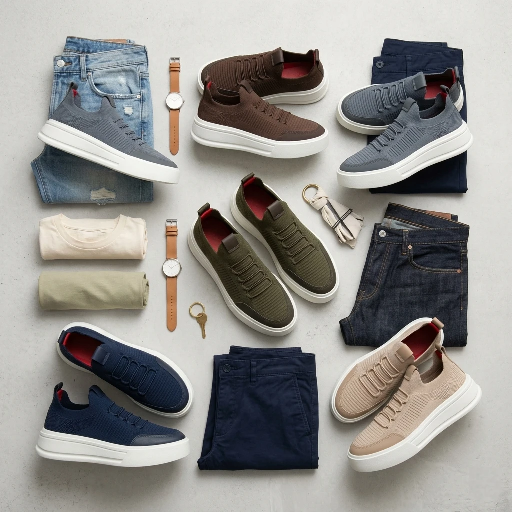 Homem usando t&ecirc;nis casual masculino Ferr confort&aacute;vel para trabalho e passeio