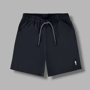 5233022 BERMUDA EM NYLON PRETO ONDA MARINHA