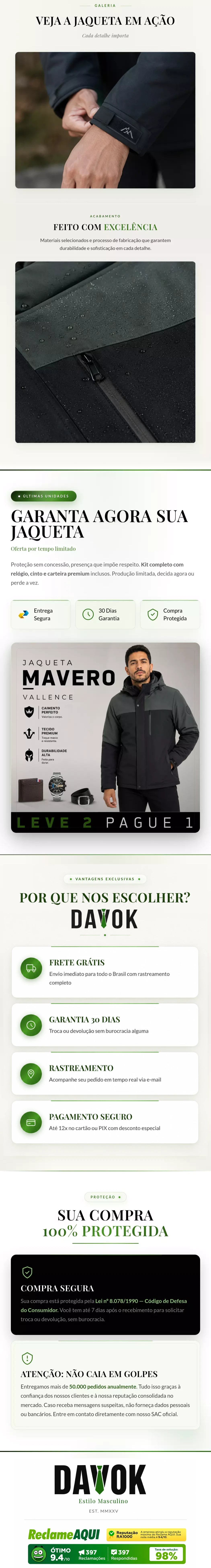Jaqueta Masculina Mavero em Interior Forrado Térmico a Prova D'Água e Capuz Removível +BRINDES: Relógio, Cinto e Carteira