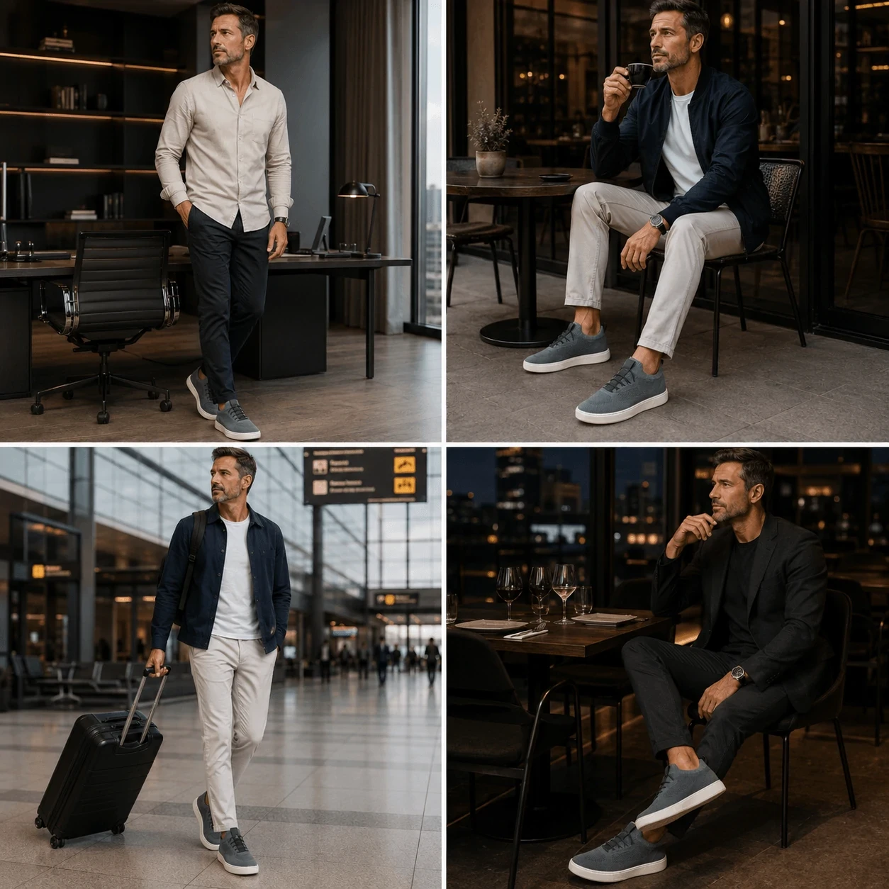 T&ecirc;nis casual masculino Shore Knit Ferr combinando com jeans, cal&ccedil;a e look esporte fino
