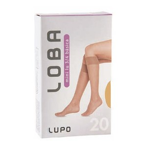 Meia Mini Fio 20 Básica 3/4 Pó de Arroz - Lupo               