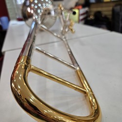 (Sib) Trombone Weril F670 Sib Seminovo Prata com detalhes ouro