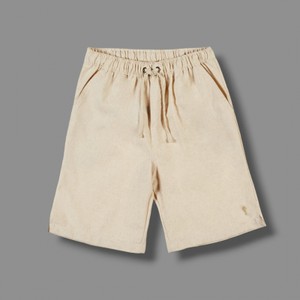 1233098 BERMUDA EM LINHO NATURAL ONDA MARINHA BEGE