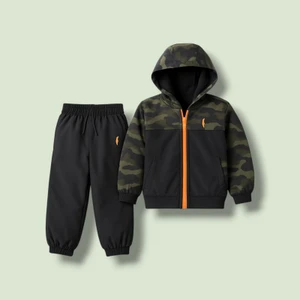 CONJUNTO EM NYLON ESTAMPADO PRETO ONDA MARINHA - 1231058