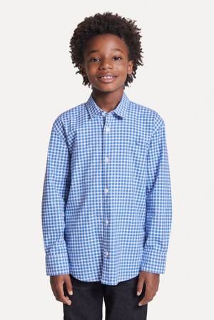 0062527 CAMISA ML MINI XADREZ VICHY RESERVA MINI AZUL ROYAL