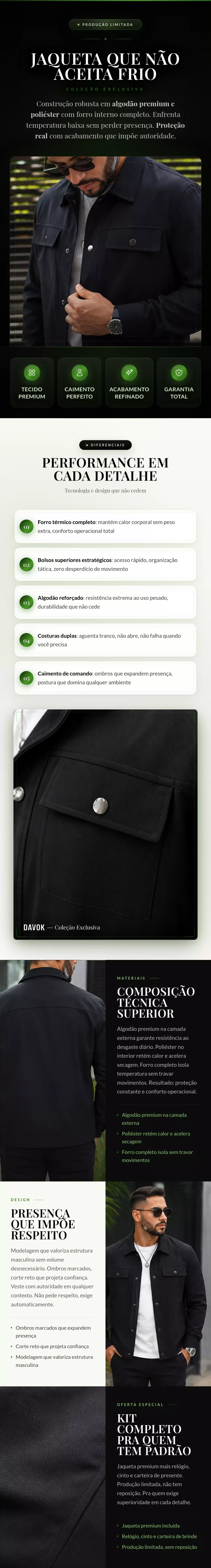Jaqueta Masculina Montero em Algodão e Poliéster Interior Forrado e Bolsos Superiores +BRINDES: Relógio, Cinto e Carteria