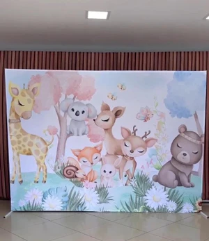 Painel Sublimado com Estrutura Regulável – Jardim encantado 