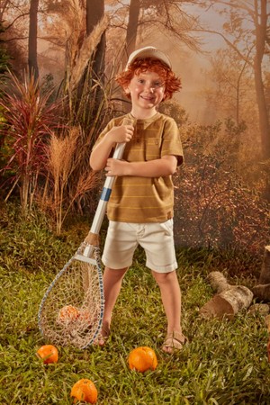 BERMUDA SARJA SOCIAL MASCULINA OFF WHITE DAME DOS - 6801