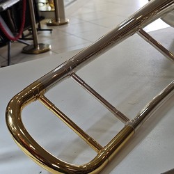 (Sib) Trombone Weril F670 Sib Seminovo Prata com detalhes ouro