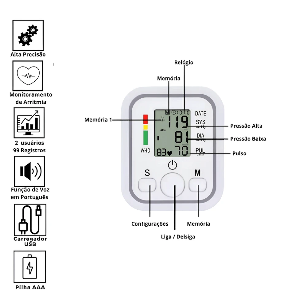 Aparelho Medidor de Pressão Arterial Digital