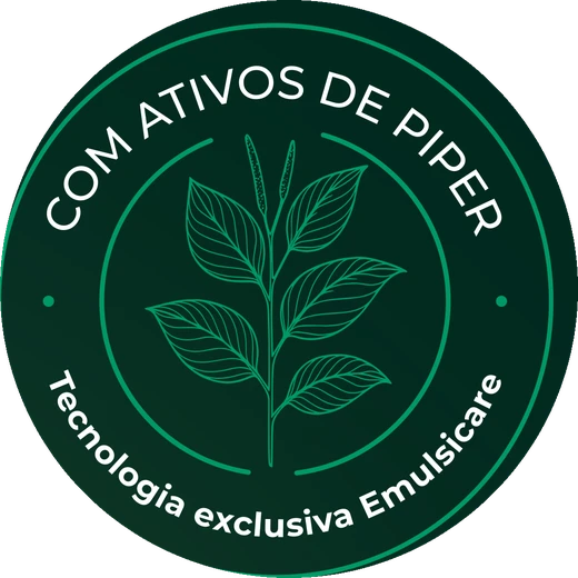 Com ativos de Piper - Tecnologia exclusiva Emulsicare