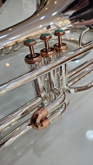(Sib Usado) Trombone Weril Brasil prata com detalhes cobre
