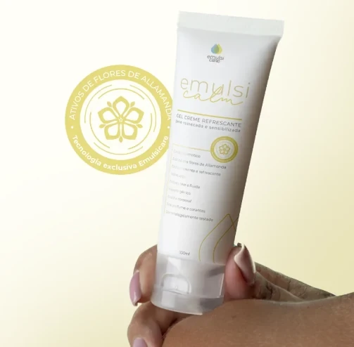 Emulsicalm Gel Creme Refrescante com o selo de ativos de flores de Allamanda