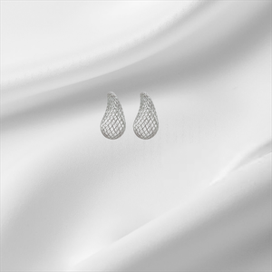 Trio de Brincos Gota Vazado Pequeno Prata