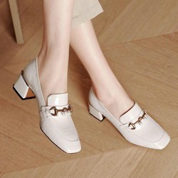 Sapato de Salto em Croco e Couro Macio | Dara