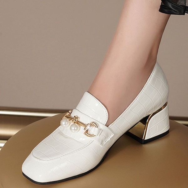 Sapato de Salto em Croco e Couro Macio | Dara