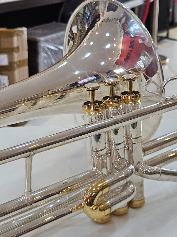 (Sib) Trombone Weril F670 Sib Seminovo Prata com detalhes ouro
