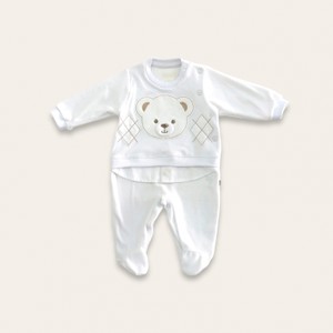 0744 MACACÃO DE BEBÊ PLUSH PIQUET THOMAZ BRANCO UPI ULI 