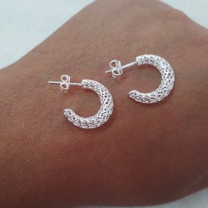  Brincos Coração M Vazado Prata