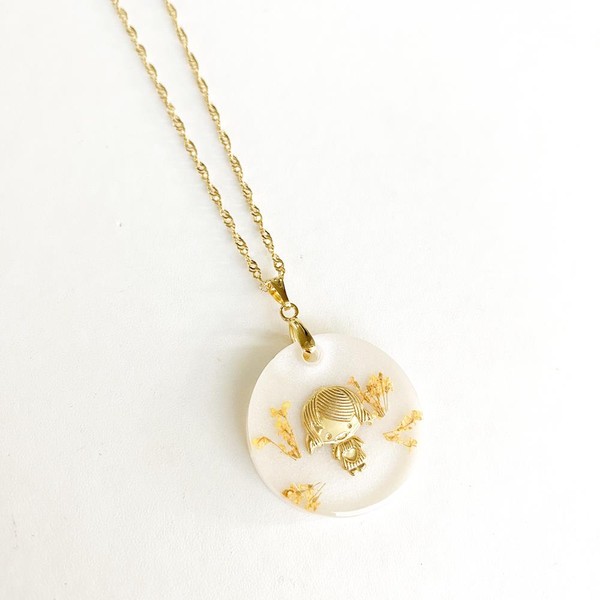 Colar Mãe de Menina Laranja - Peça Única