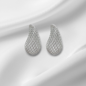 Trio de Brincos Gota Vazado Grande Prata