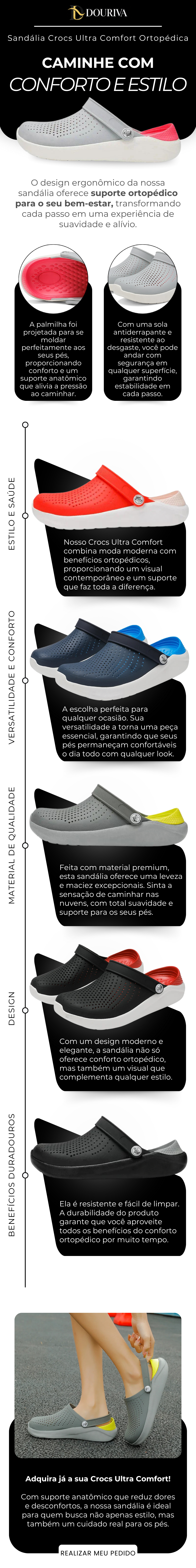 Sand&aacute;lia Crocs Ultra Comfort Ortop&eacute;dica &mdash; conforto, estilo e benef&iacute;cios