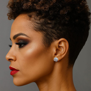 Brinco Coleção Leopardo Zircônia Pink e Preto Prata