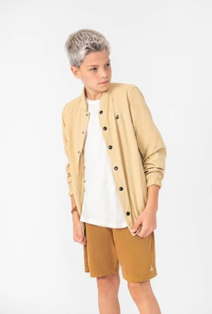 5111 JAQUETA BOMBER MICROFIBRA BOTAO PRESSAO RICCO BEGE