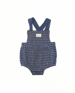 6871 BODY JARDINEIRA BABY ESTAMPADA  AZUL MARINHO TIME KIDS