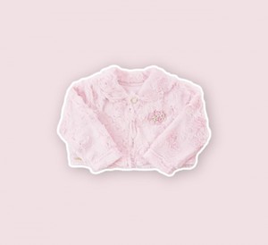 8098 BOLERO PÊLO MANGA LONGA BABY ROSA PARAÍSO 