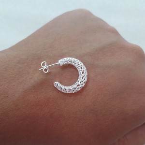 Brinco Coração P Vazado Prata