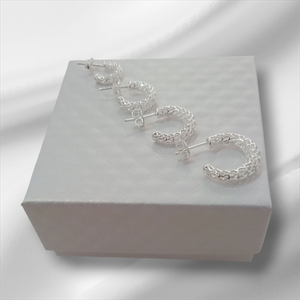 Quarteto de Brincos Coração Vazado Prata