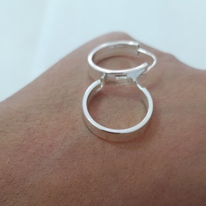 Brinco Argolinha Reta Lisa 2cm Prata 925