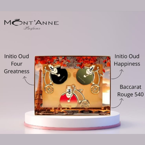 Conjunto Miniaturas 3 Mont'anne Parfums - Black Sight Luxe + Odoratus Femme Luxe + Ocupletis Luxe - 25 ml