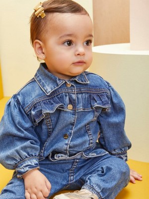 JAQUETA JEANS COM BABADINHOS JEANS C1644 MOMI