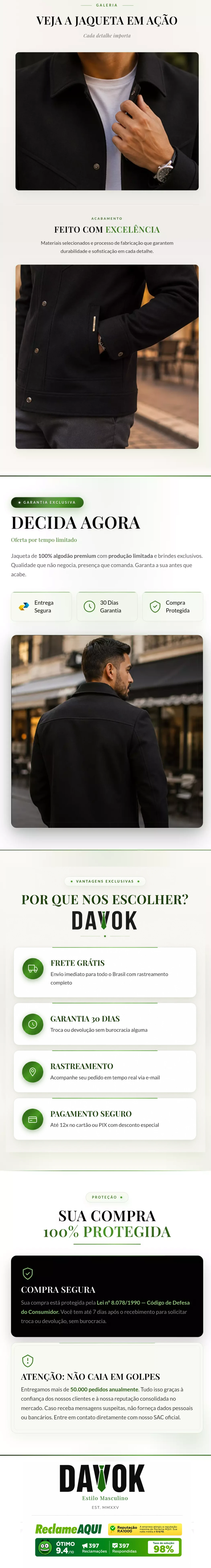 Jaqueta Masculina Venturo em 100% Algodão Premium (Estilo Soberano!) +BRINDE: Relógio, Cinto e Carteira