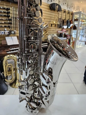 Sax Alto Eagle Niquelado Seminovo + Acessórios