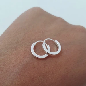 Brinco Argolinha Redonda Lisa 1cm Prata 925