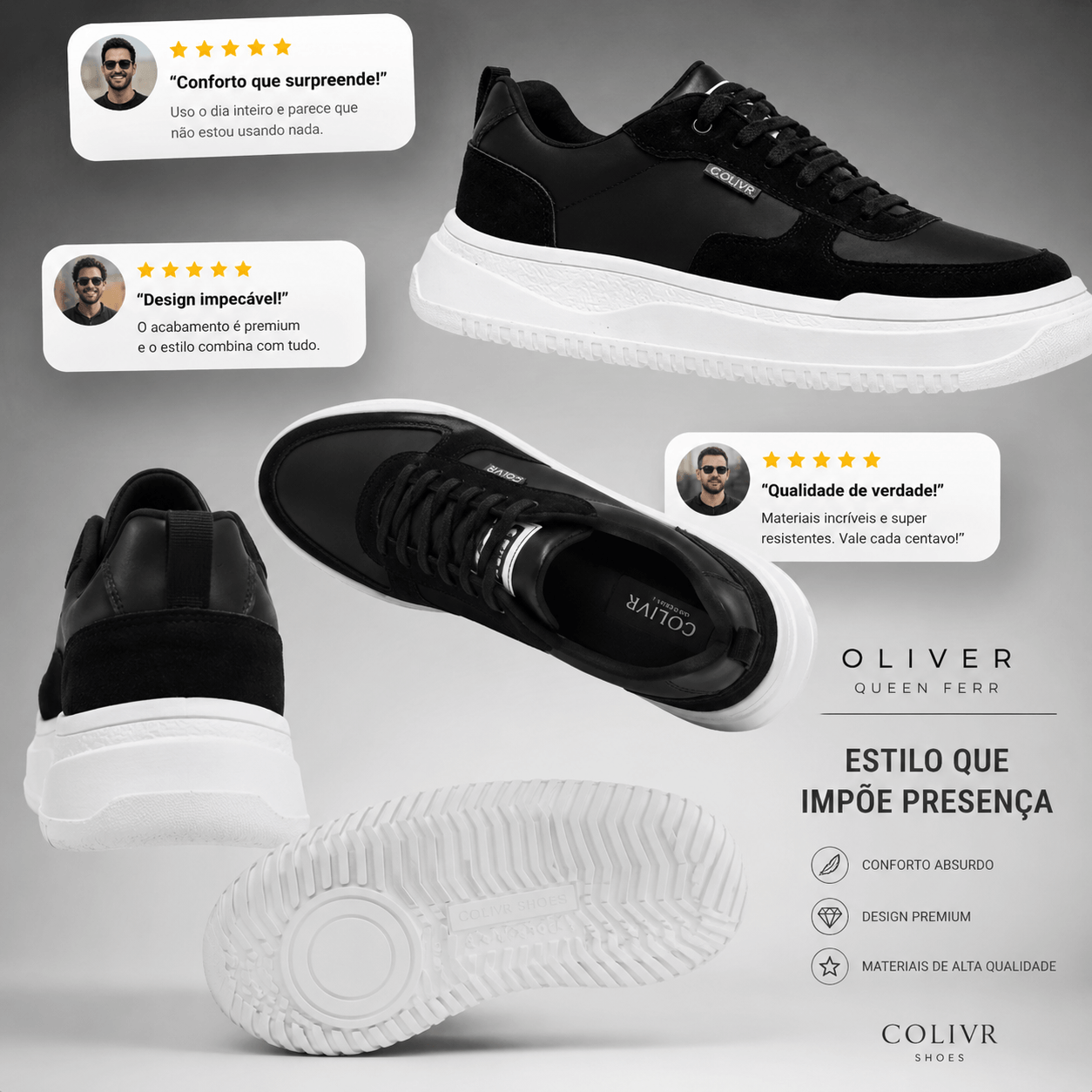 T&ecirc;nis casual masculino moderno em couro leg&iacute;timo com visual sofisticado e robusto