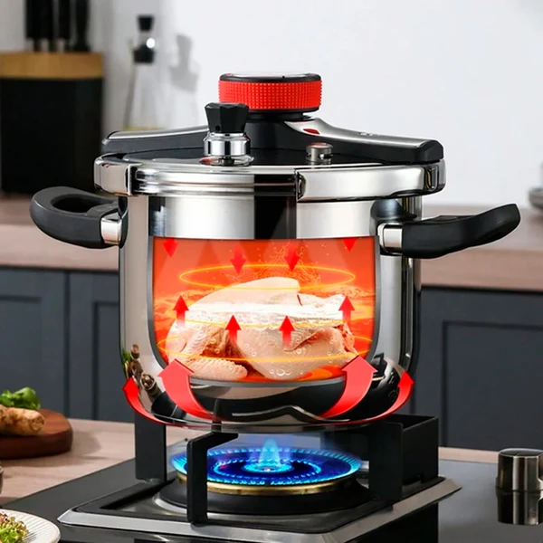[Leve 2 Pague 1] Panela de Pressão TurboChef Aço Inoxidável - À Prova De Explosões + BRINDE: Kit Utensílios 2