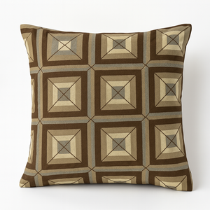 CAPA DE ALMOFADA JACQUARD 43 X 43 - GEO MARROM